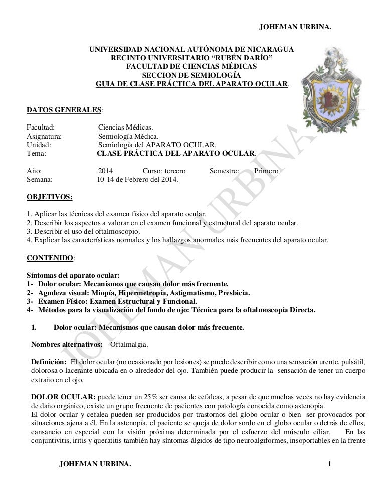 dolor ocular termino medico
